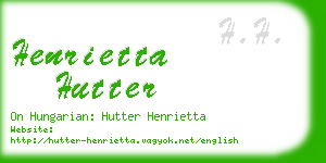 henrietta hutter business card